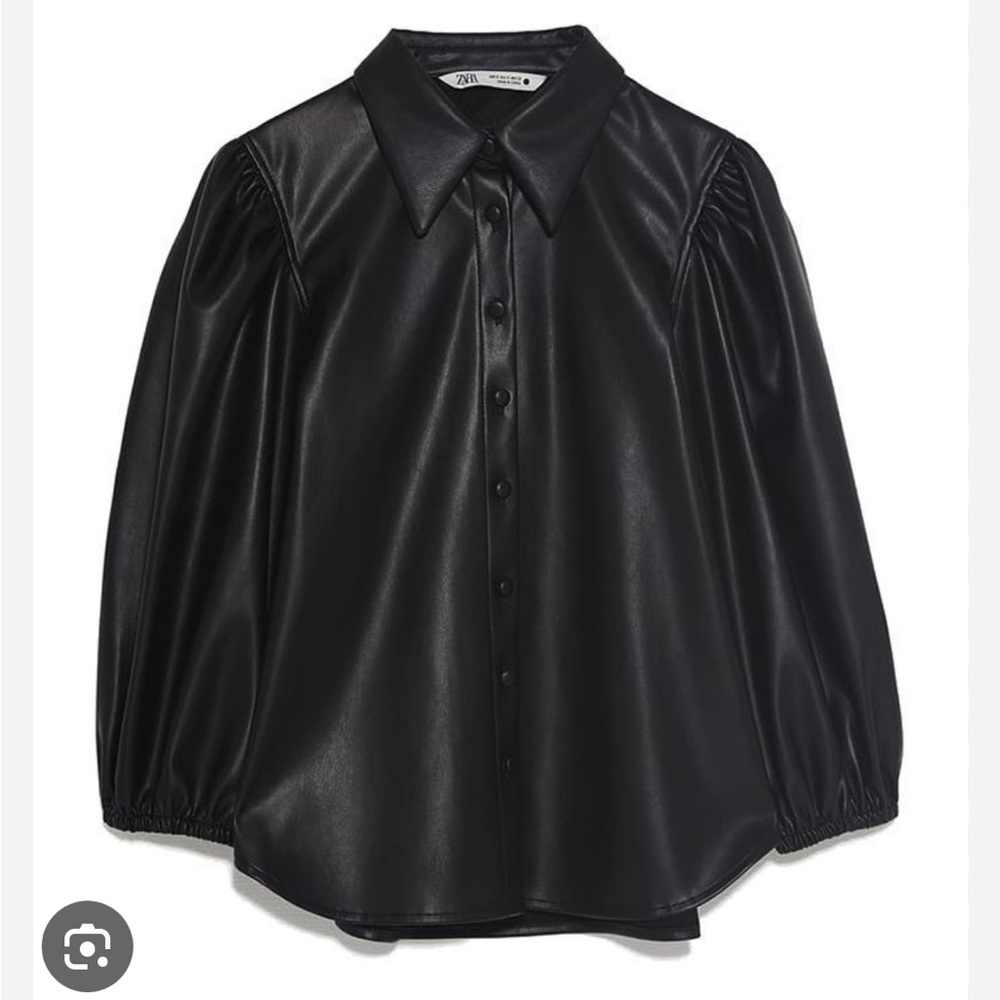Zara faux leather top